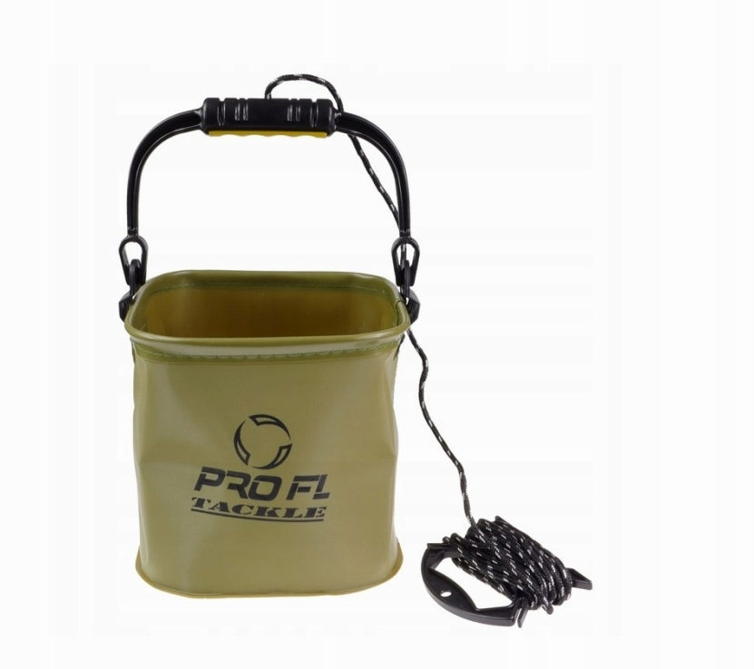 BUCKET WATER SCOOP BAIT FOLDING BUCKET FISHING BUCKET 5L+ STRING Brand Miracle Fish