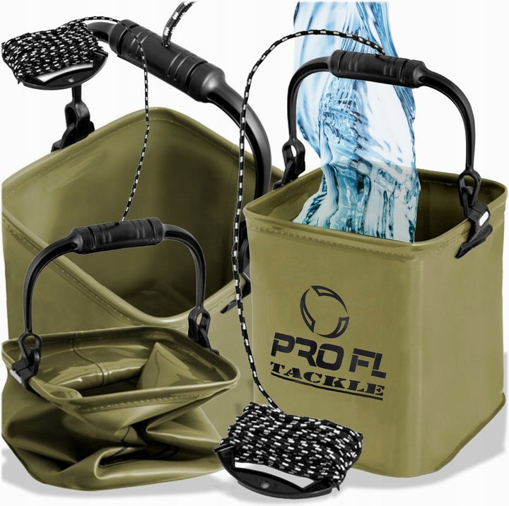 BUCKET WATER SCOOP BAIT FOLDING BUCKET FISHING BUCKET 5L+ STRING