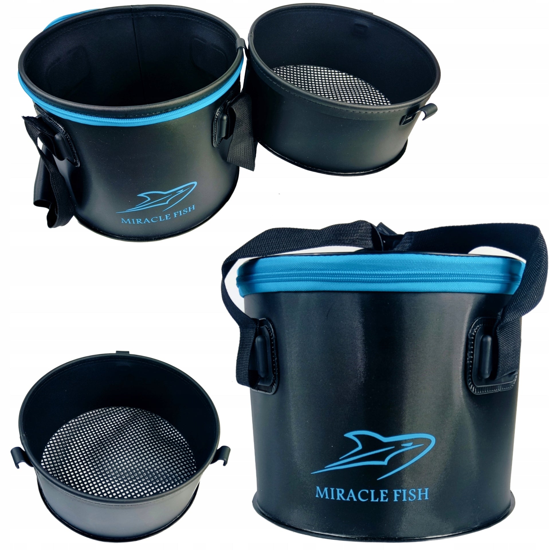 BUCKET WITH SIEVE FOR MESSING UP AND STORING BAIT 25x21 CM