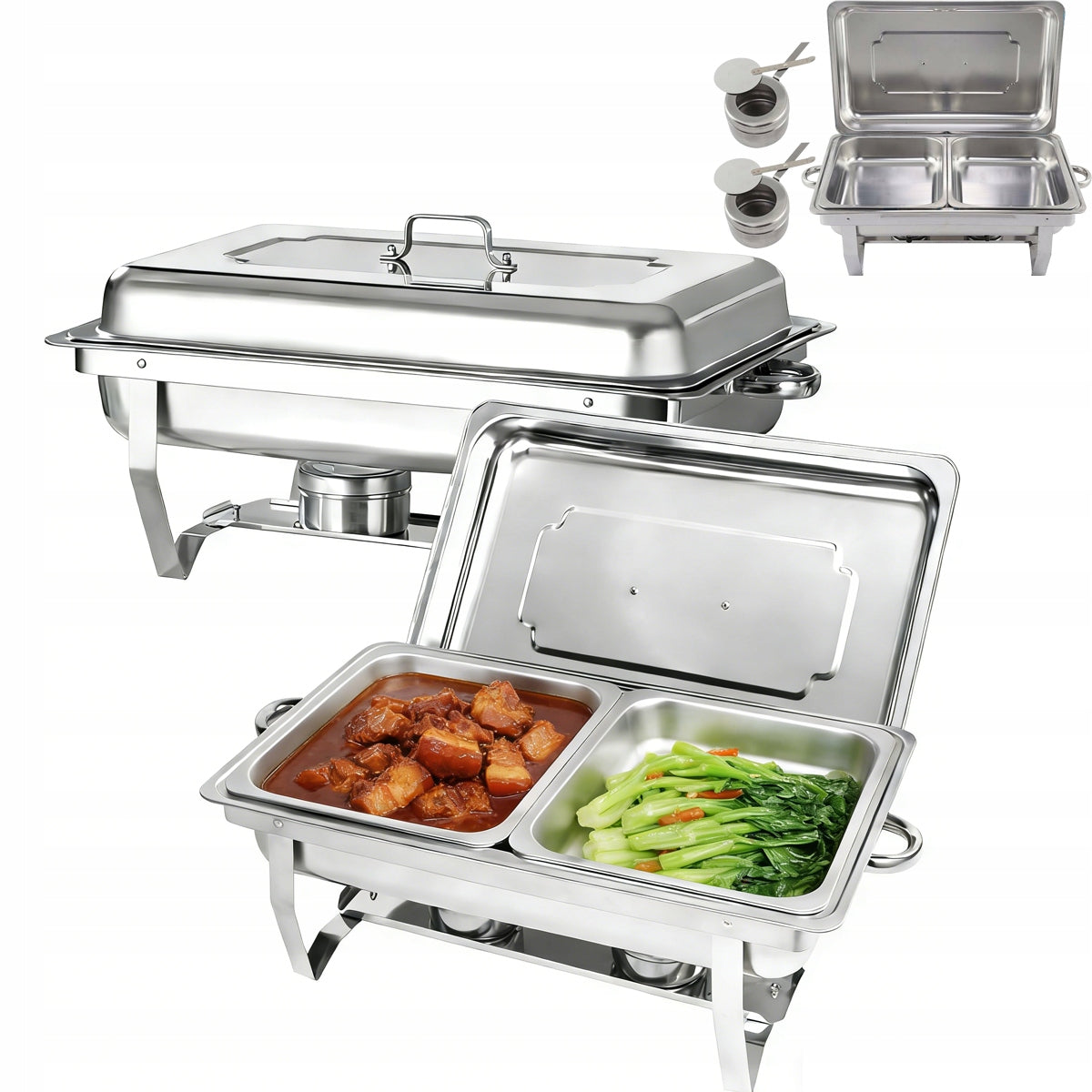 BUFFET HEATER FOR DISHES CATERING STAINLESS STEEL 9 L