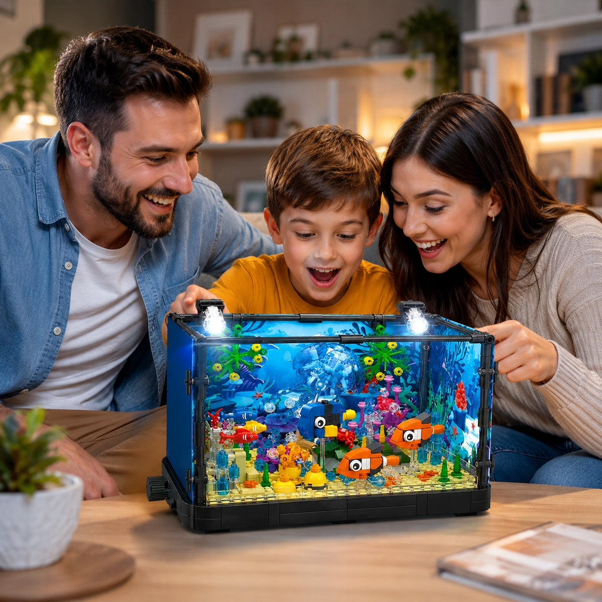 BUILDING BLOCKS AQUARIUM LED 725EL MOVING FISH JELLYFISH UNDERWATER WORLD Manufacturer code 007312