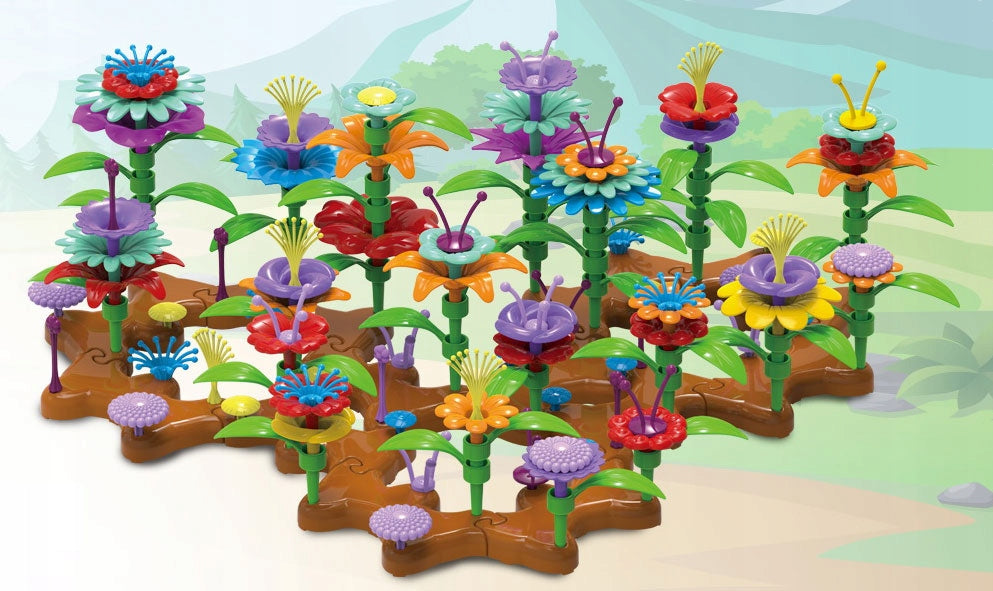 BUILDING BLOCKS FOR CHILDREN GARDEN CREATIVE FLOWERS PUZZLE 272el DIY Packaging status original