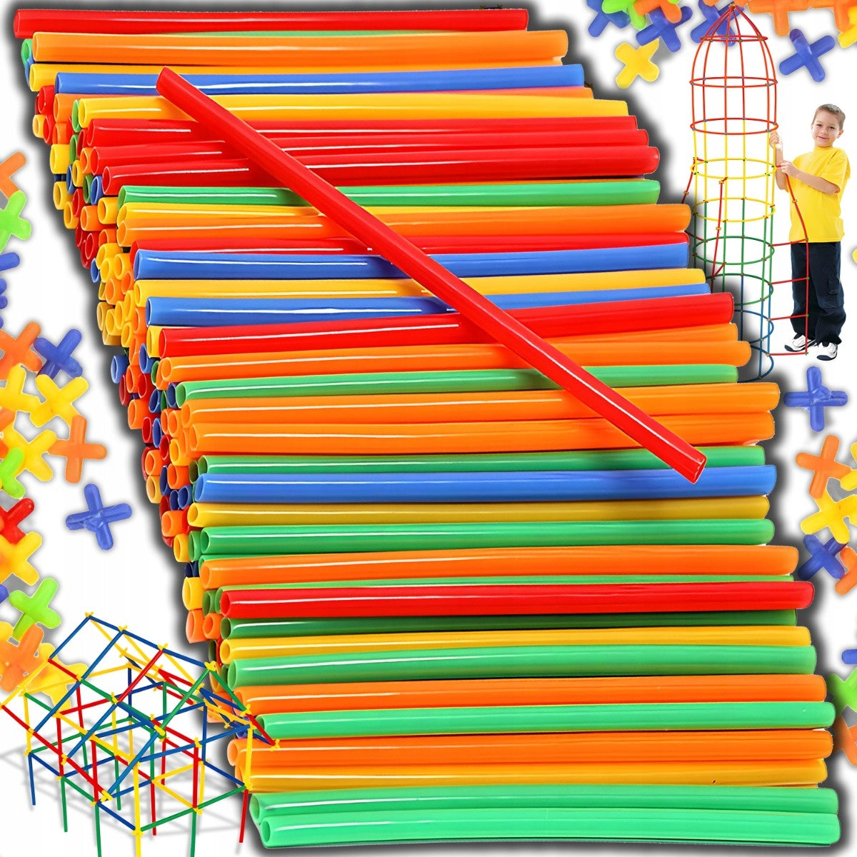 BUILDING BLOCKS STRAW TUBE STICKS CREATIVE SET 400 ELEMENTS Packaging status original