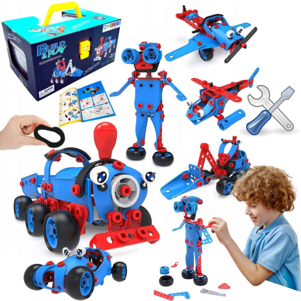 BUILDING BLOCKS TWISTING VEHICLES FOR CHILDREN CREATIVE SET 143 EL.