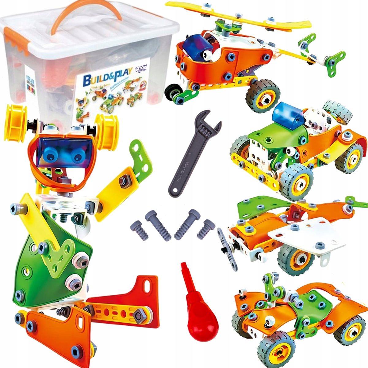 BUILDING BLOCKS VEHICLES STEM 163 EL. SET XXL WOOPIE BUILDINGS SENSO