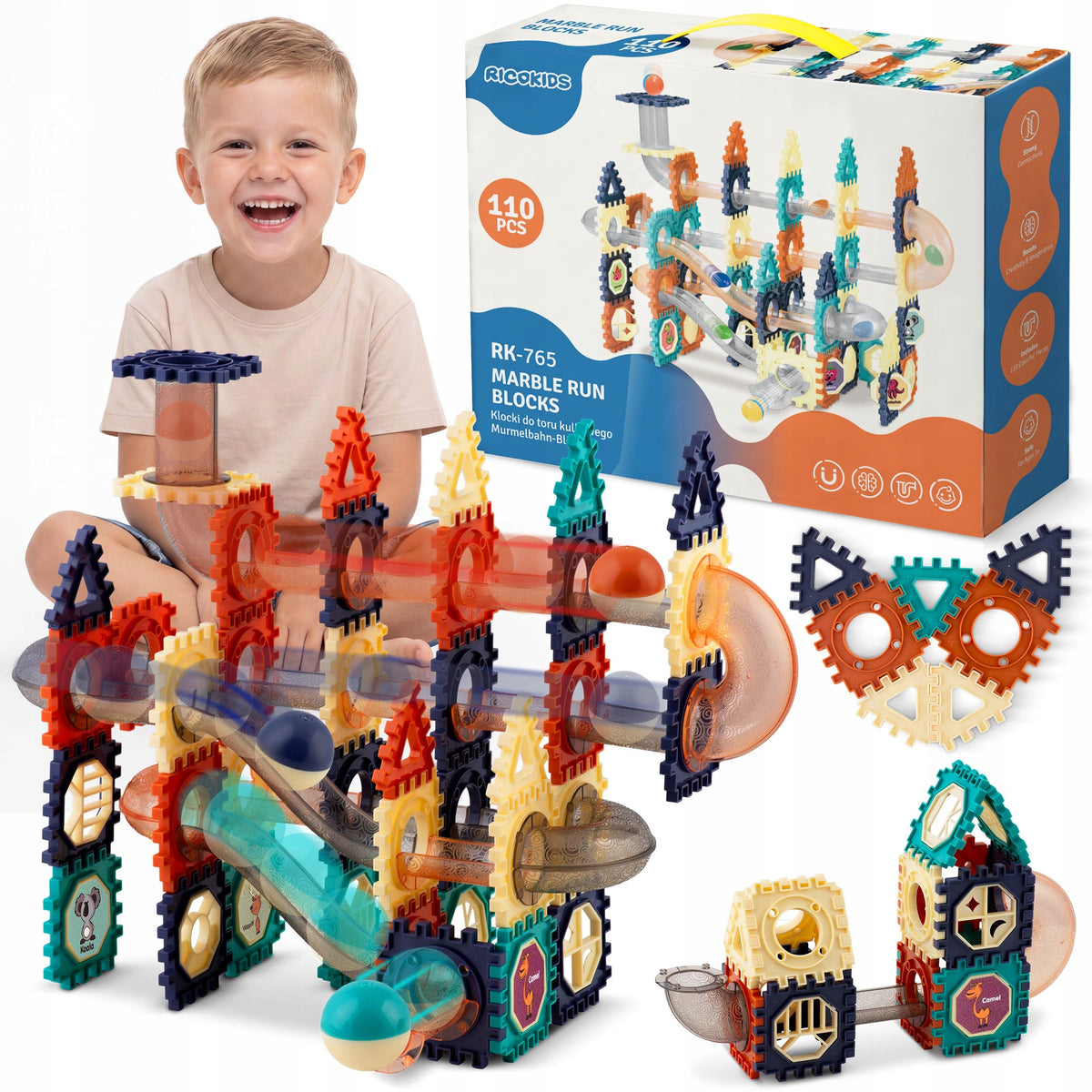 BUILDING BLOCKS WITH SLIDE 3D EDUCATIONAL PUZZLE FOR CHILDREN LARGE