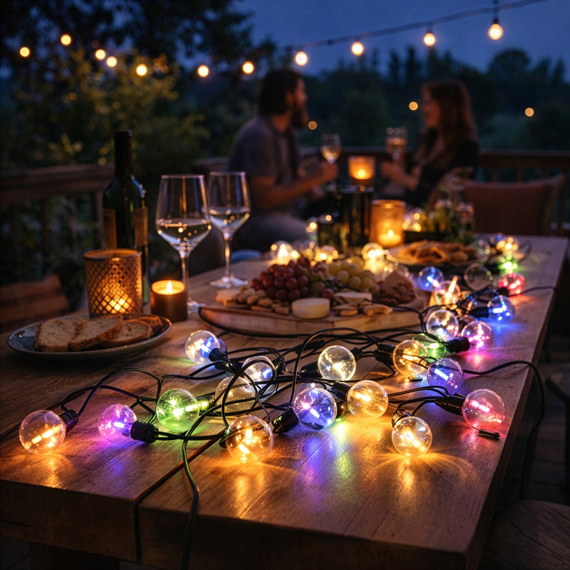 BULB GARLAND 20 LED MULTICOLOR OUTDOOR LIGHTS ELECTRICITY LIGHTING Globe diameter 6 cm