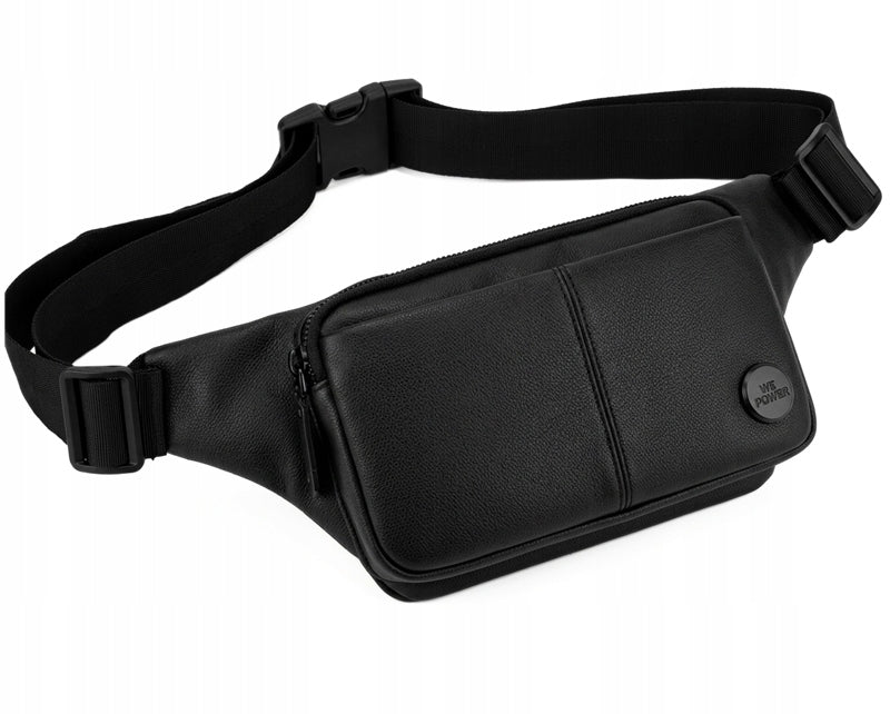 BUM BAG MEN'S SACHET BLACK ROOMY DECENT STRONG TERRAMODA WATERPROOF Brand Terra Moda