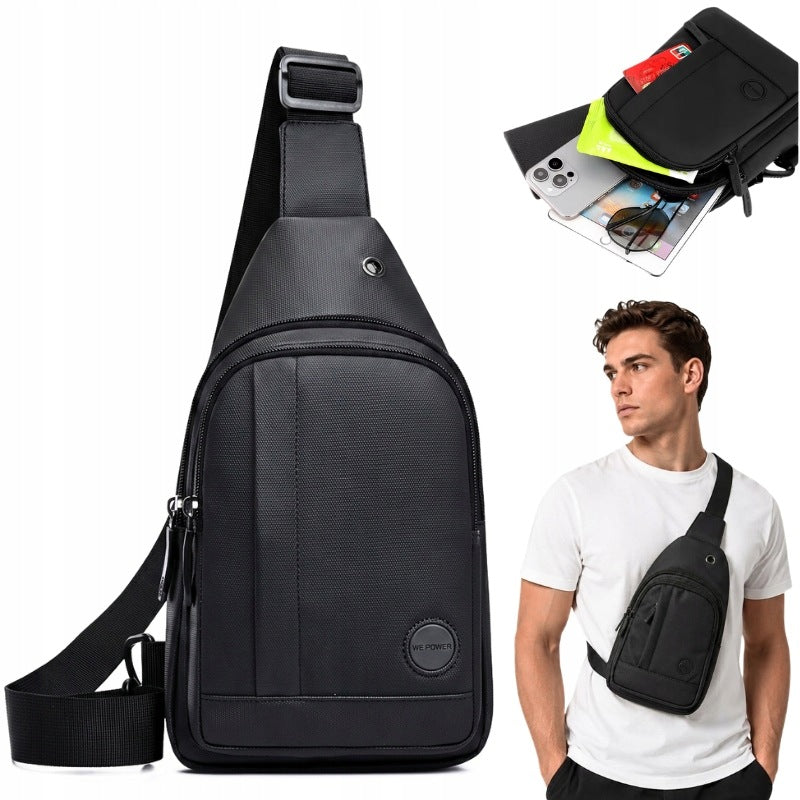 BUM BAG MEN'S SACHET SLING BAG SHOULDER ROOMY BLACK TERRAMODA QUALITY