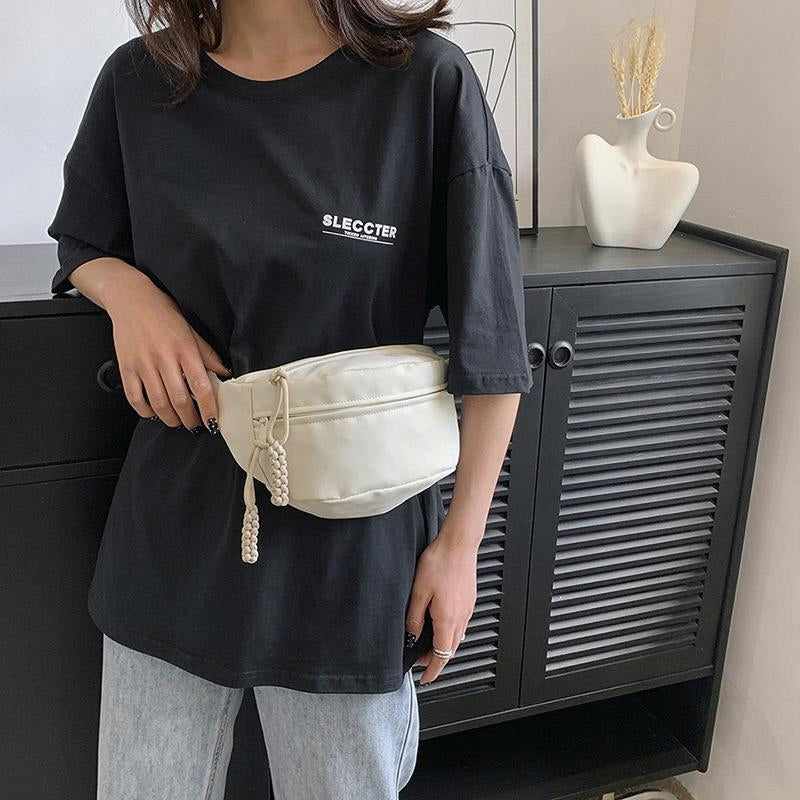 BUM BAG WOMEN'S SACHET ECRU ROOMY LIGHTWEIGHT TRAVEL HIP GREAT Manufacturer code 1-TR