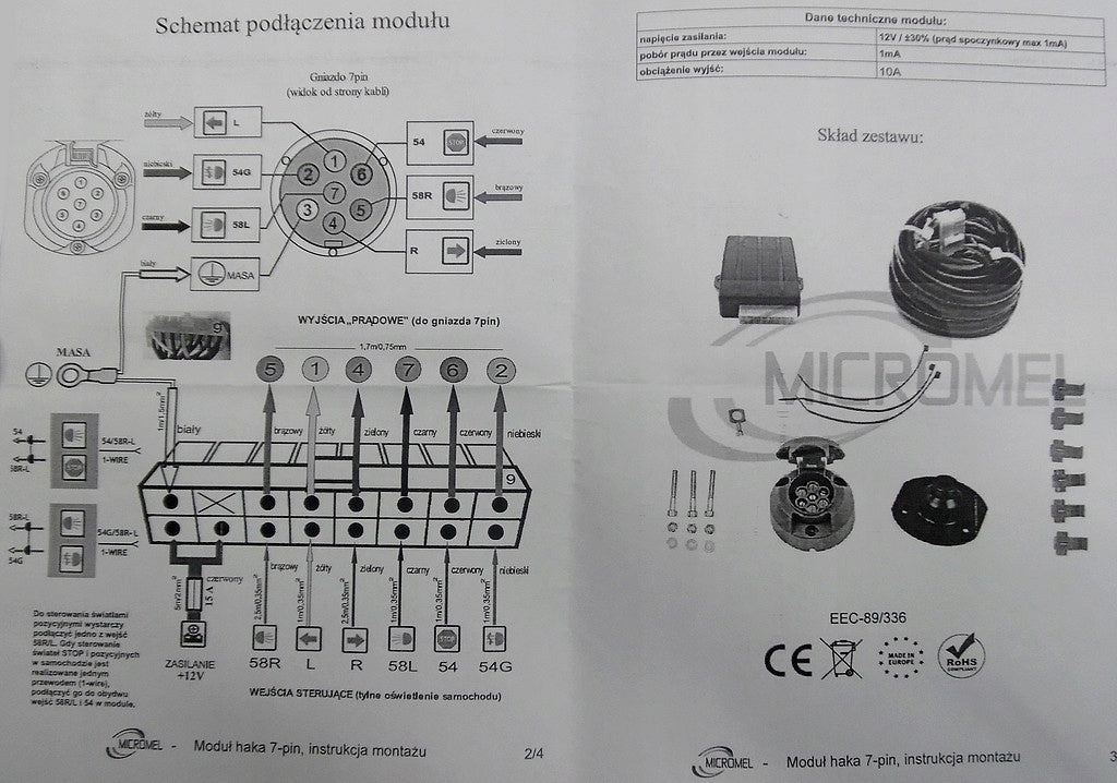 BUNDLE UNIVERSAL MODULE 7PIN FOR TOWBAR Manufacturer Micromel
