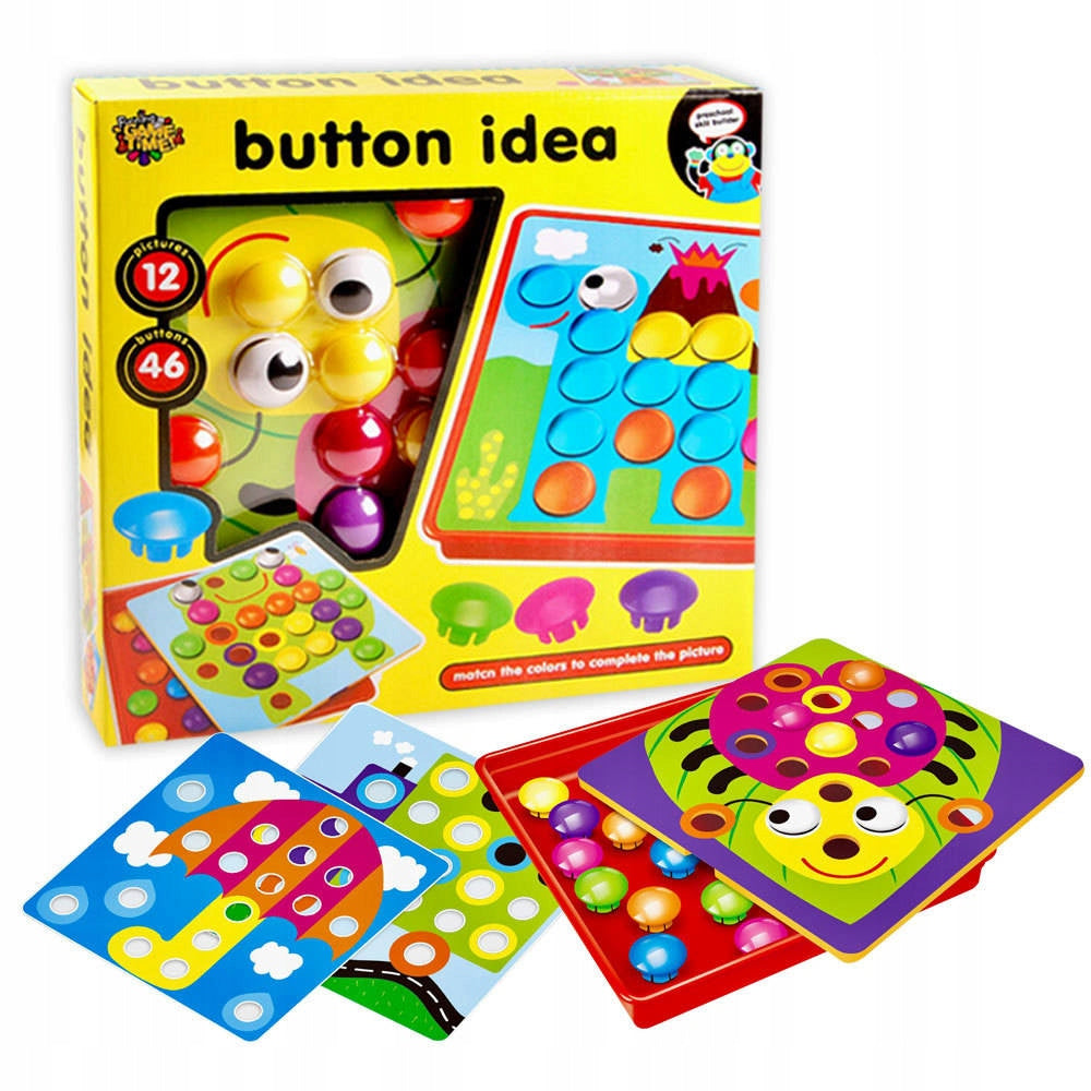 BUTTON PUZZLE STIMULATING MOTOR SKILLS MOSAIC GAME TRAINING LITTLE HAND Packaging status original