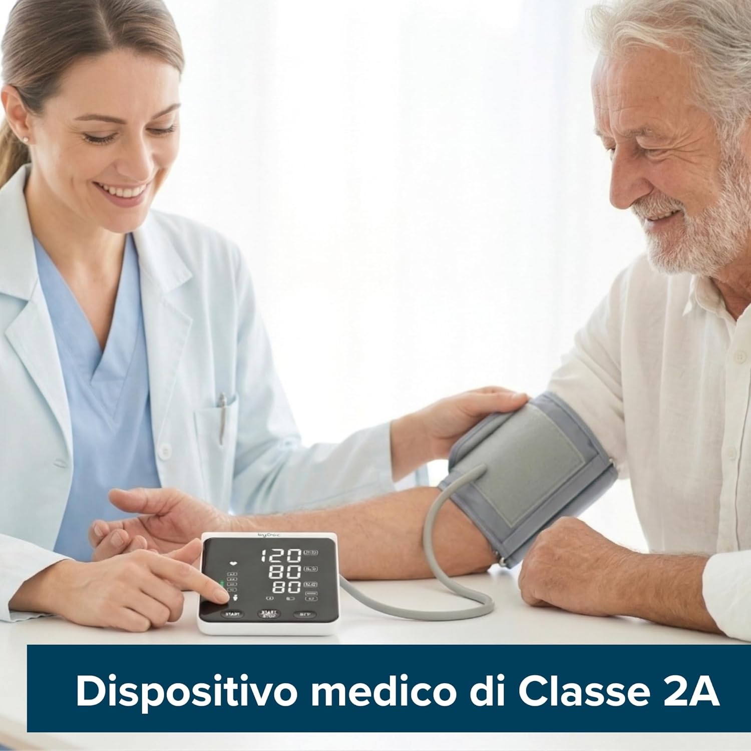 BYDOC, SHOULDER BLOOD PRESSURE MONITOR, APP, HEART RATE, DATA MEMORY, LCD Packaging status original