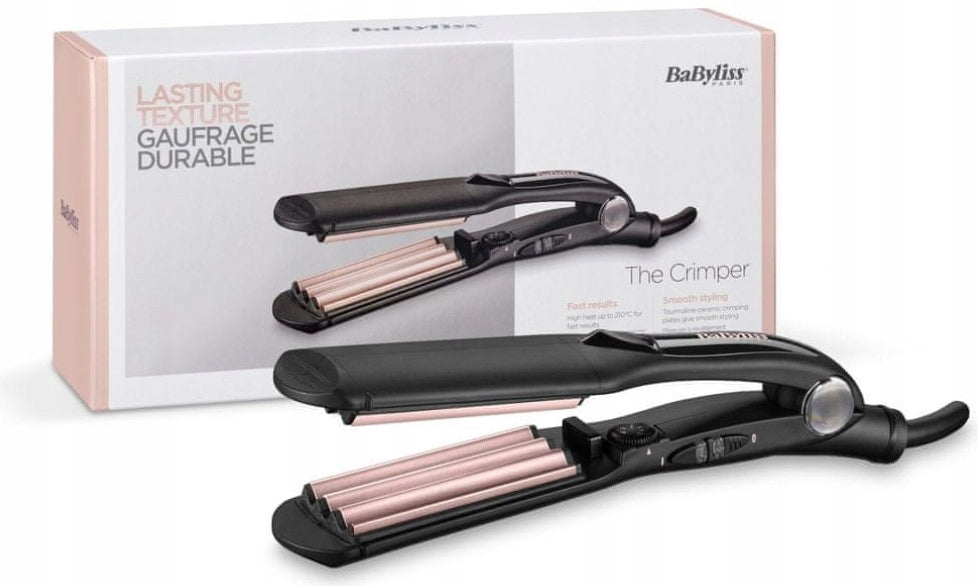 BaByliss ceramic notching machine 210 W with temperature control up to 210 °C Manufacturer code KARBOWNICA DO KRĘCENIA FALOWNICA DO WŁOSÓW