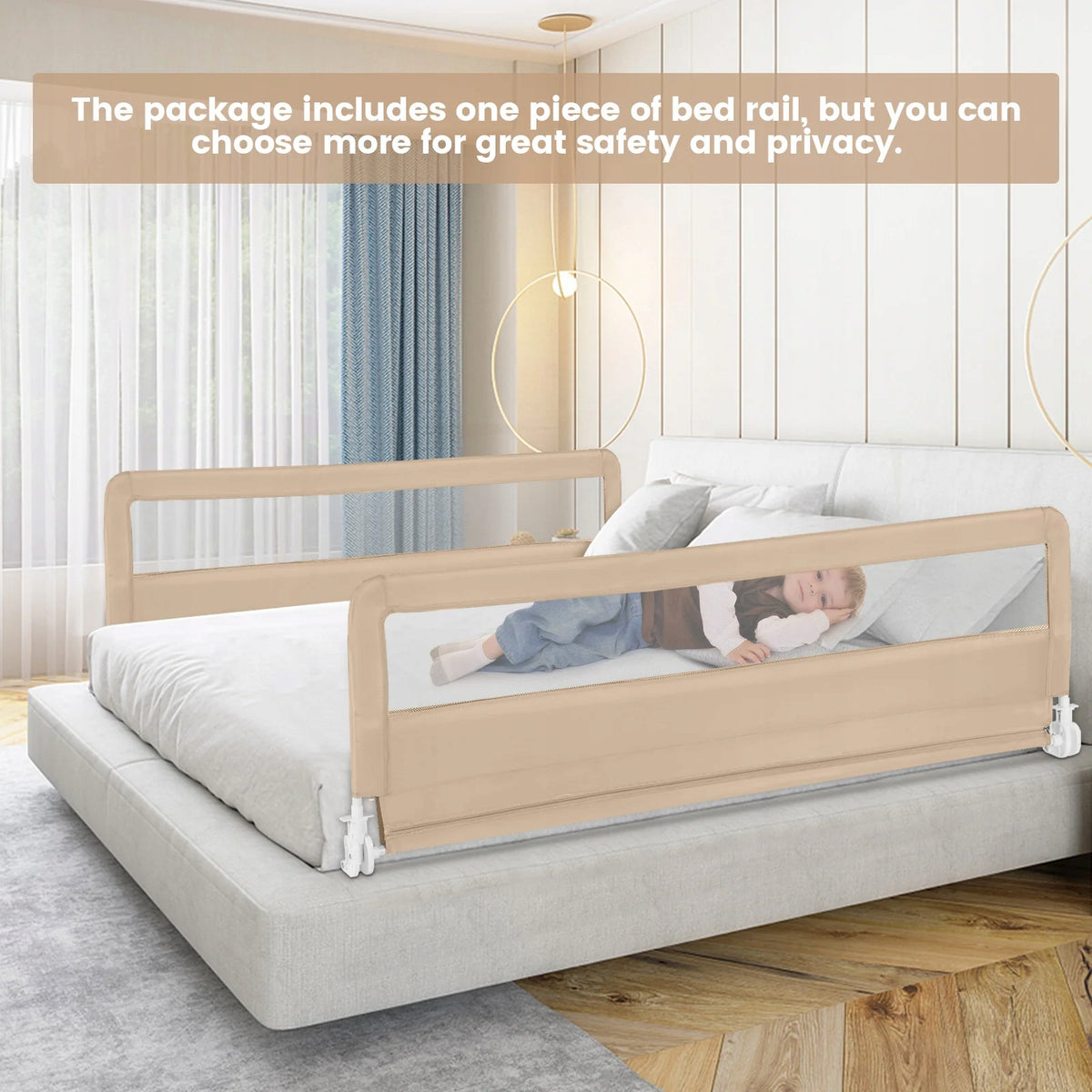 Baby Bed Protective Barrier Folding 180cm With Belt Secured Packaging status original