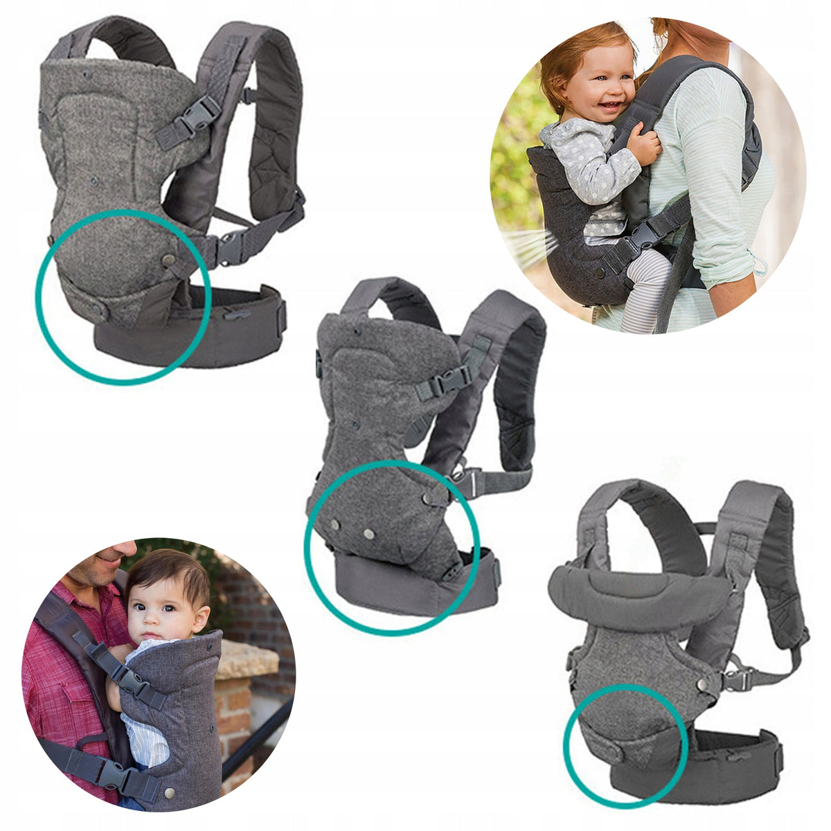 Baby Carrier CARRIER MULTIFUNCTIONAL 4IN1 Children's Backpack grey Packaging status original