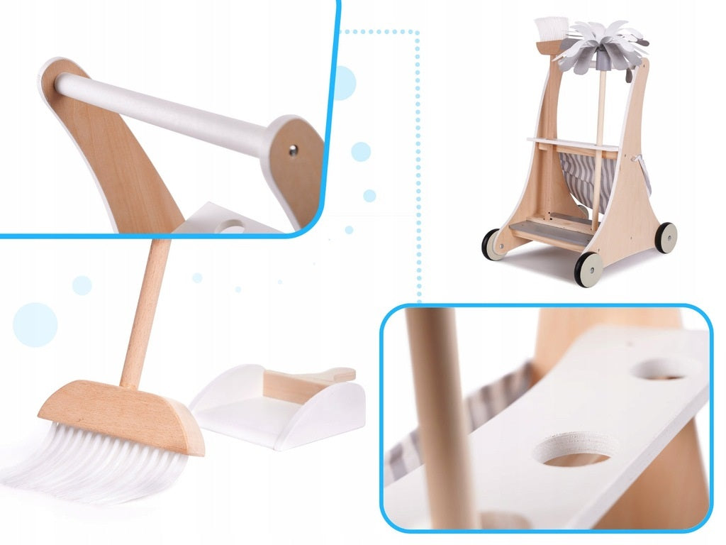 Baby Cleaning Kit with Mop, Broom, Spatula and Accessories Color beige