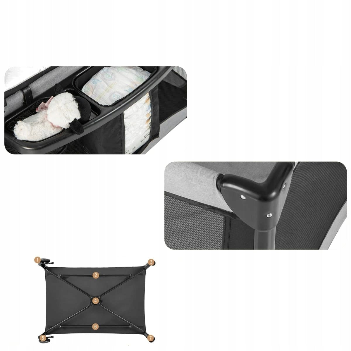 Baby Cot 5in1 Baby Playpen Travel Bed Brand Costway