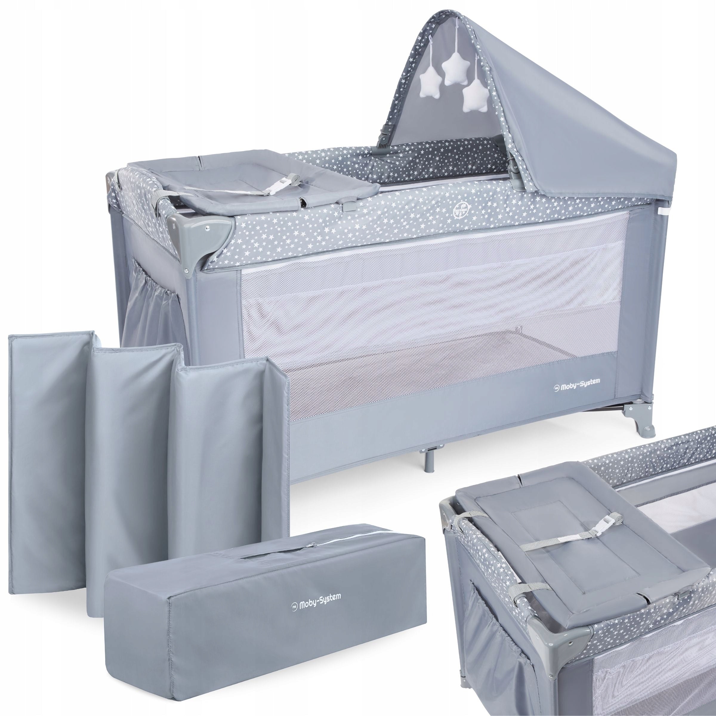 Baby Cot Tourist Playpen for Children 2 Levels Mattress Changing Table