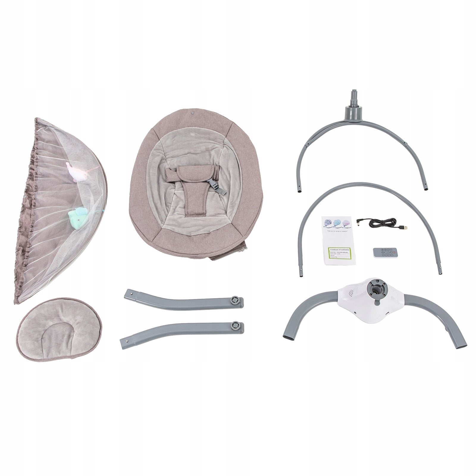 Baby Cradles, Grey Electric Shaking Bed, Baby Swing for 4 Gear, USB, 5V/1A Manufacturer code BWB123