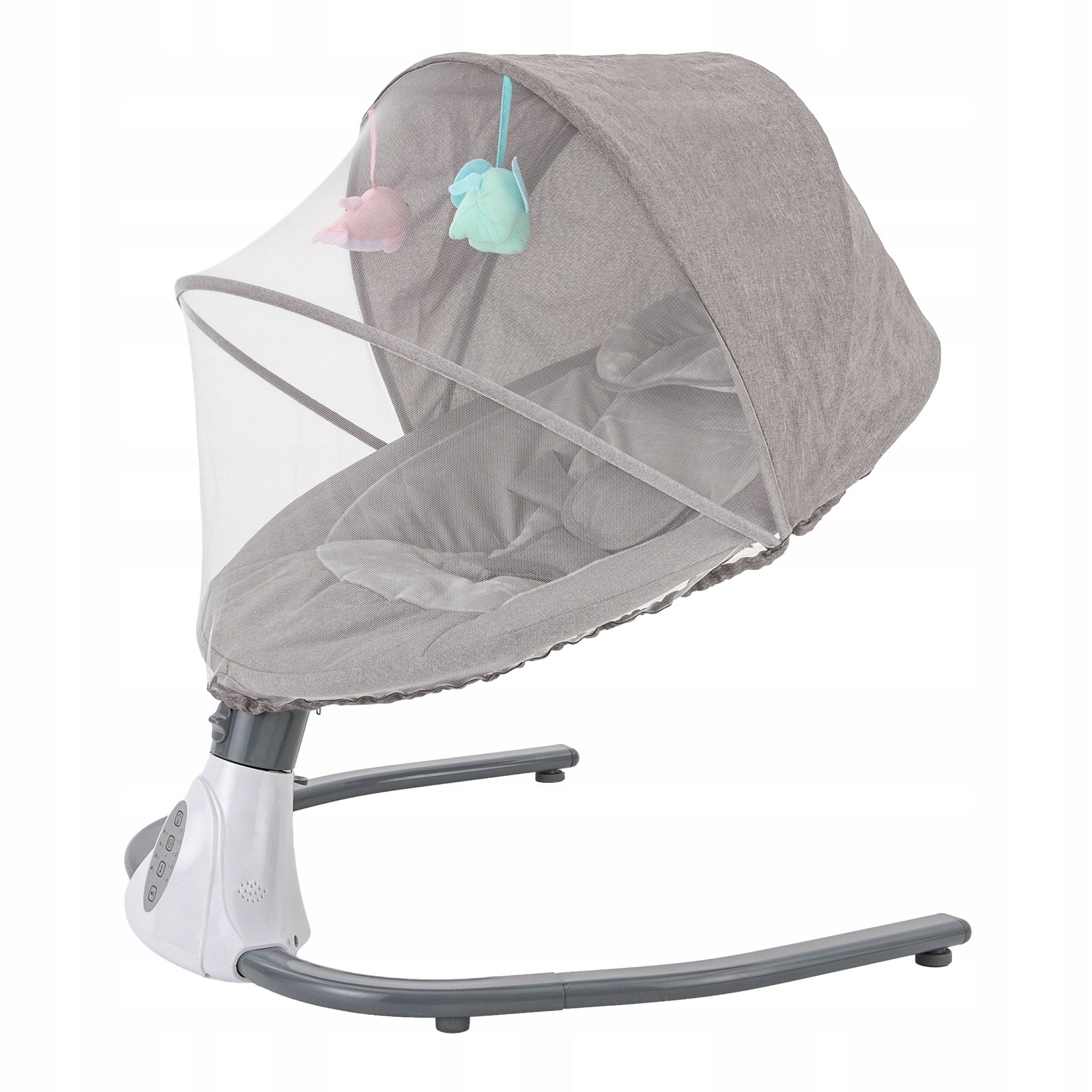 Baby Cradles, Grey Electric Shaking Bed, Baby Swing for 4 Gear, USB, 5V/1A