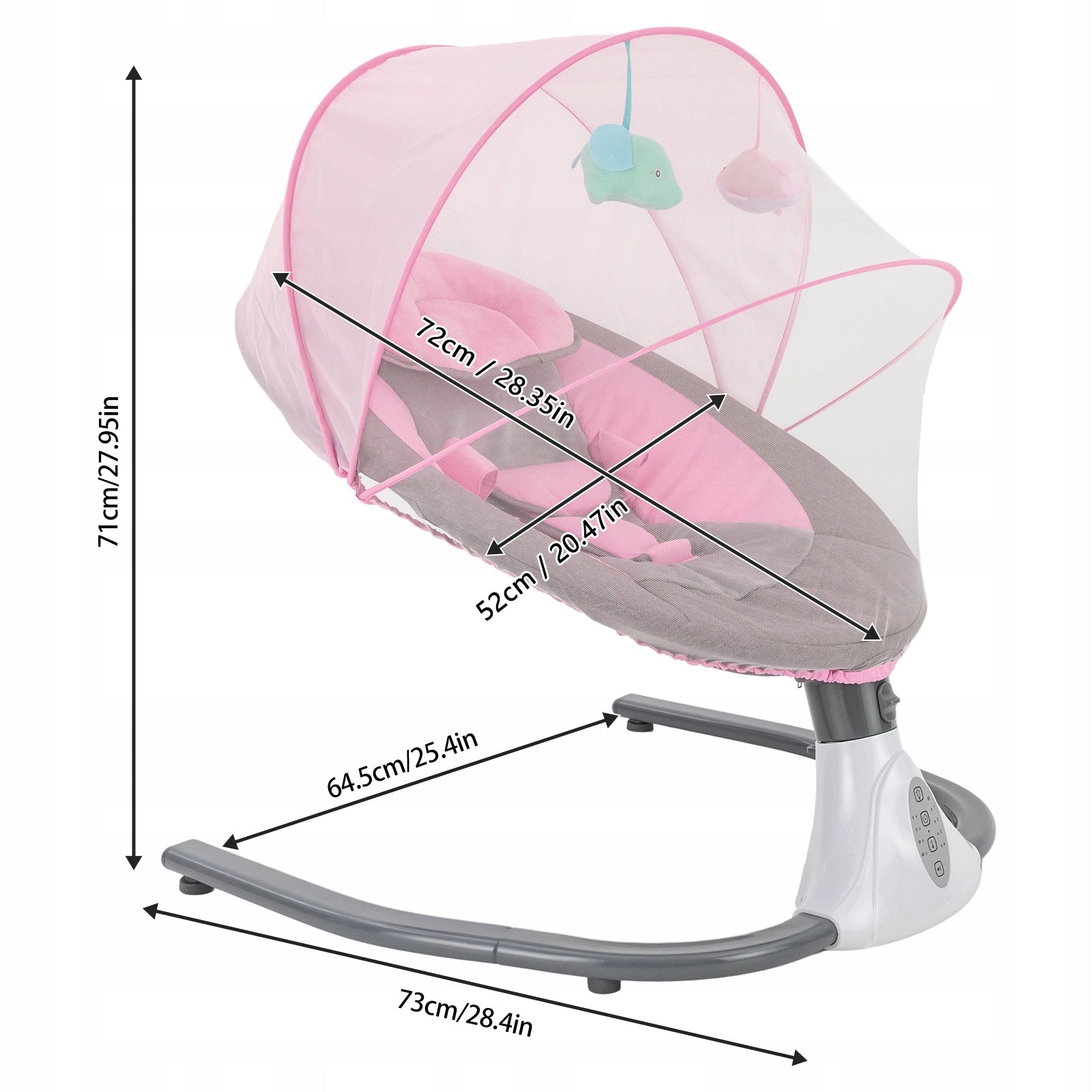 Baby Cradles, Pink Electric Shaking Bed, Baby Swing for 4 Gear, 5V 2W Packaging status original