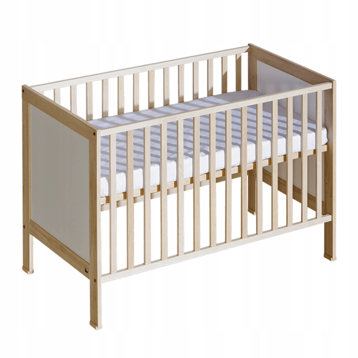 Baby Crib Wooden 120x60 cm Pull-out Rungs - Basic