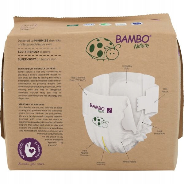 Baby Diapers Bambo Nature 2 Paper Bag (3-6 kg, 30 pcs) Packaging status original