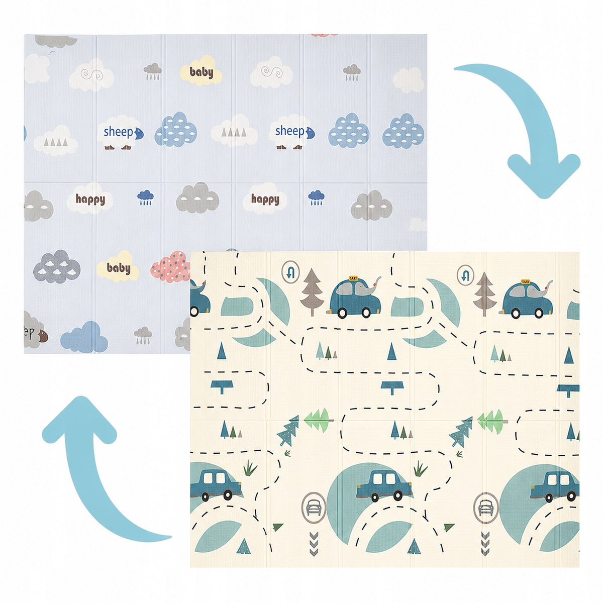 Baby FOAM MAT 150×180 cm THICK WATERPROOF FOLDING Floor Packaging status original