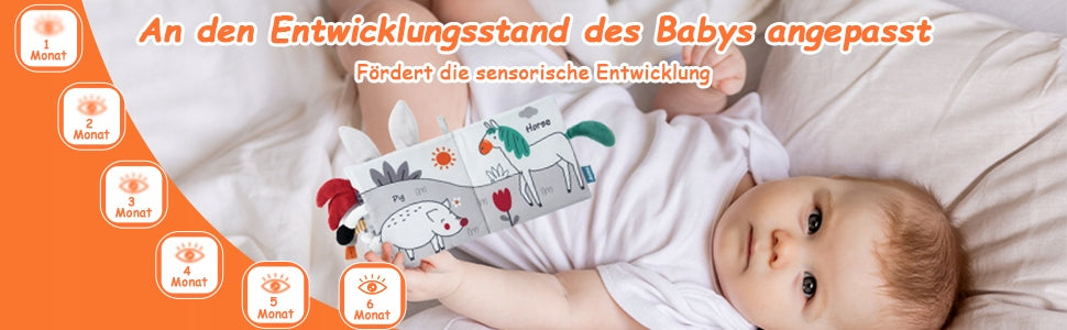 Baby Fabric Book - Animals, Sensory Toy Brand Vicloon