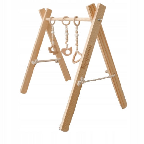 Baby Gym Stand + 3 Infant Pendants Natural