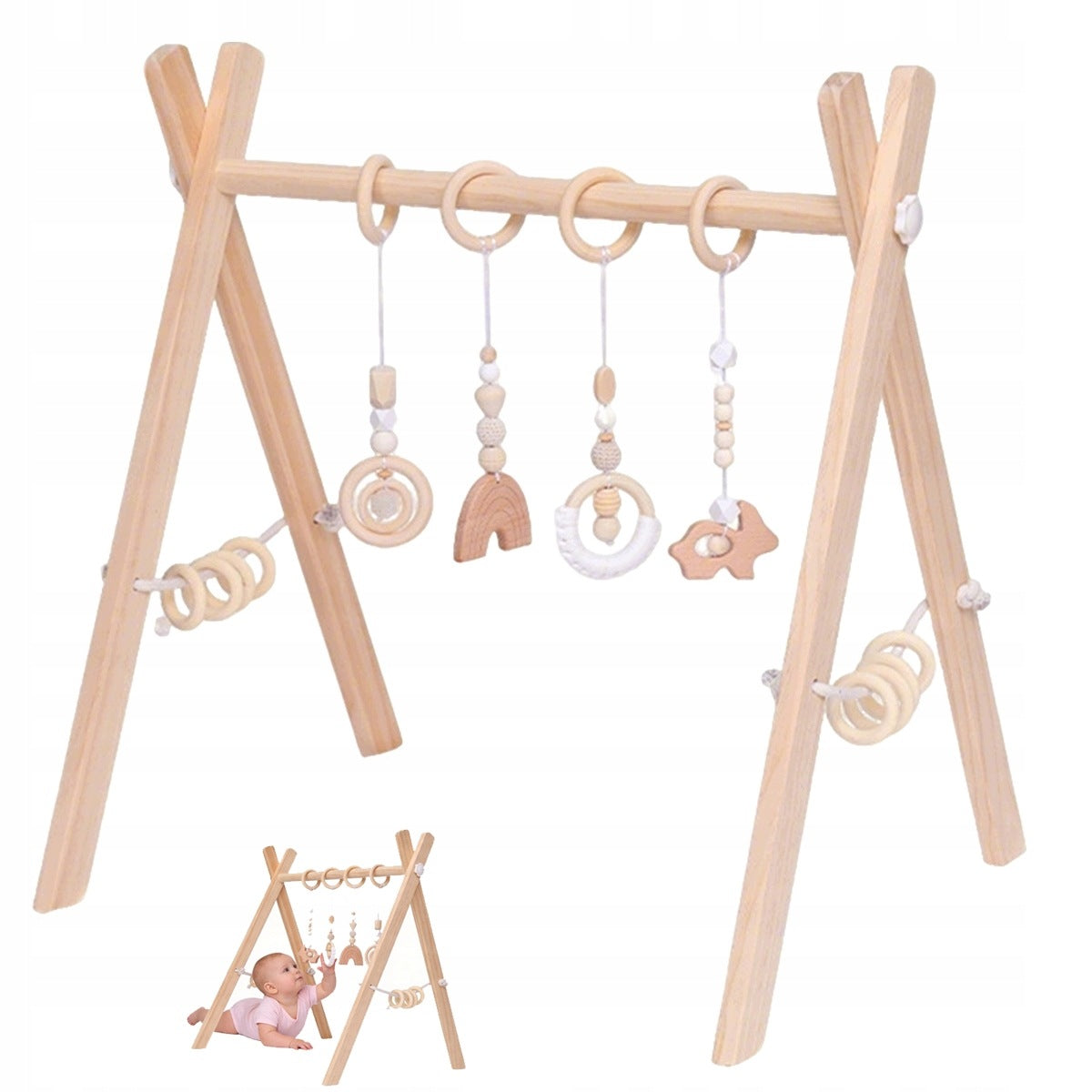 Baby Gym Wooden Educational Stand – Development and Fun for Babies