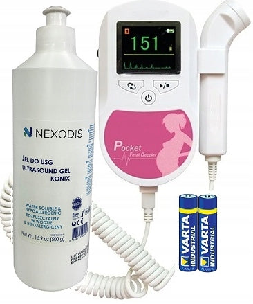 Baby Heart Rate Detector Fetal Monitor for Home with 3MHZ Head + Large Ultrasound Gel