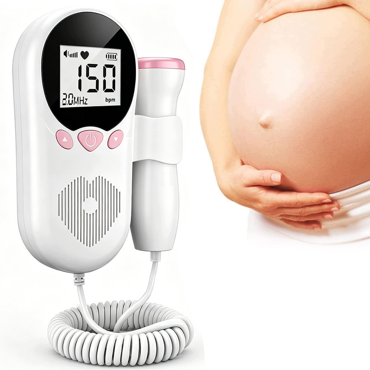 Baby Heart Rate Detector Fetal Monitor for Home with Ultrasonic Head