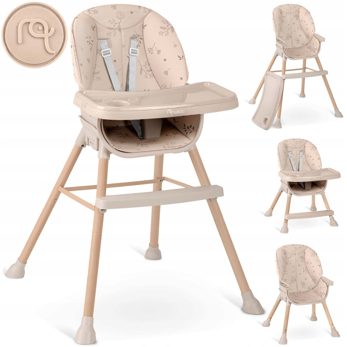 Baby Highchair Adjustable Seat 3in1 Tray