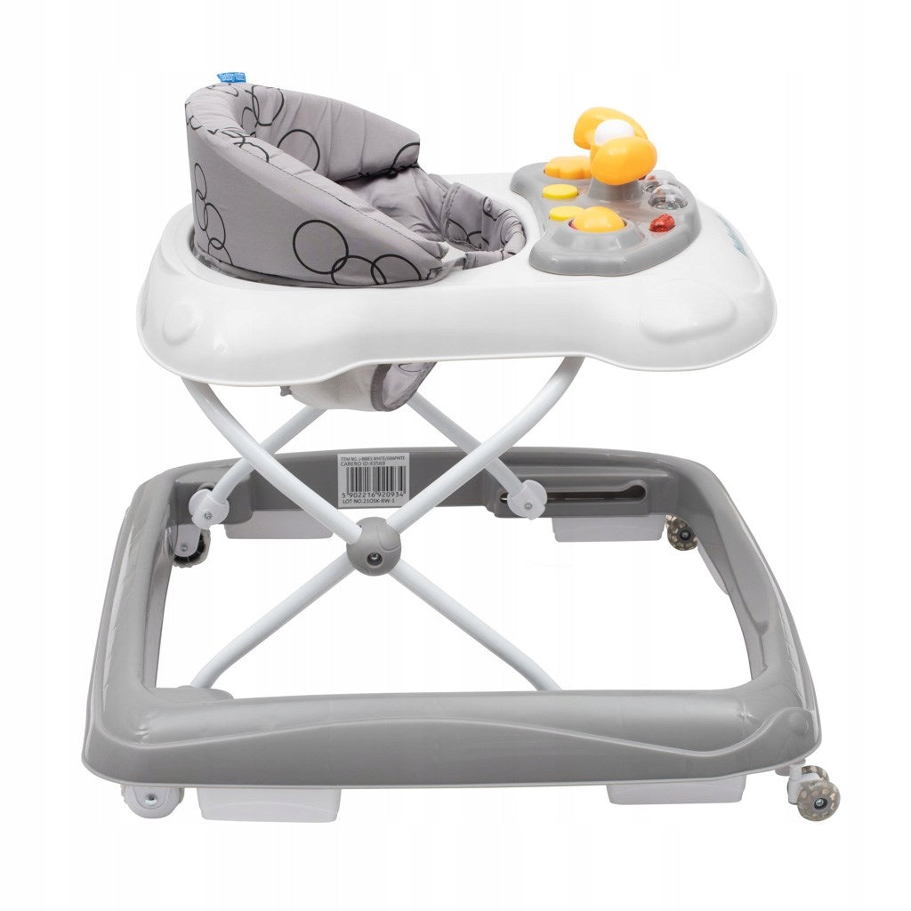 Baby Mix Walker with Handlebar Silicone Wheels Interactive Pusher Grey Packaging status original