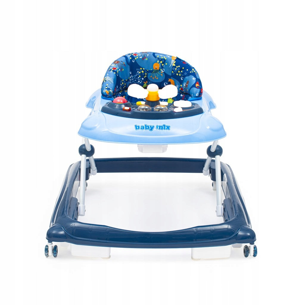 Baby Mix Walker with steering wheel and silicone babymix wheels - DARK BLUE Brand Baby Mix