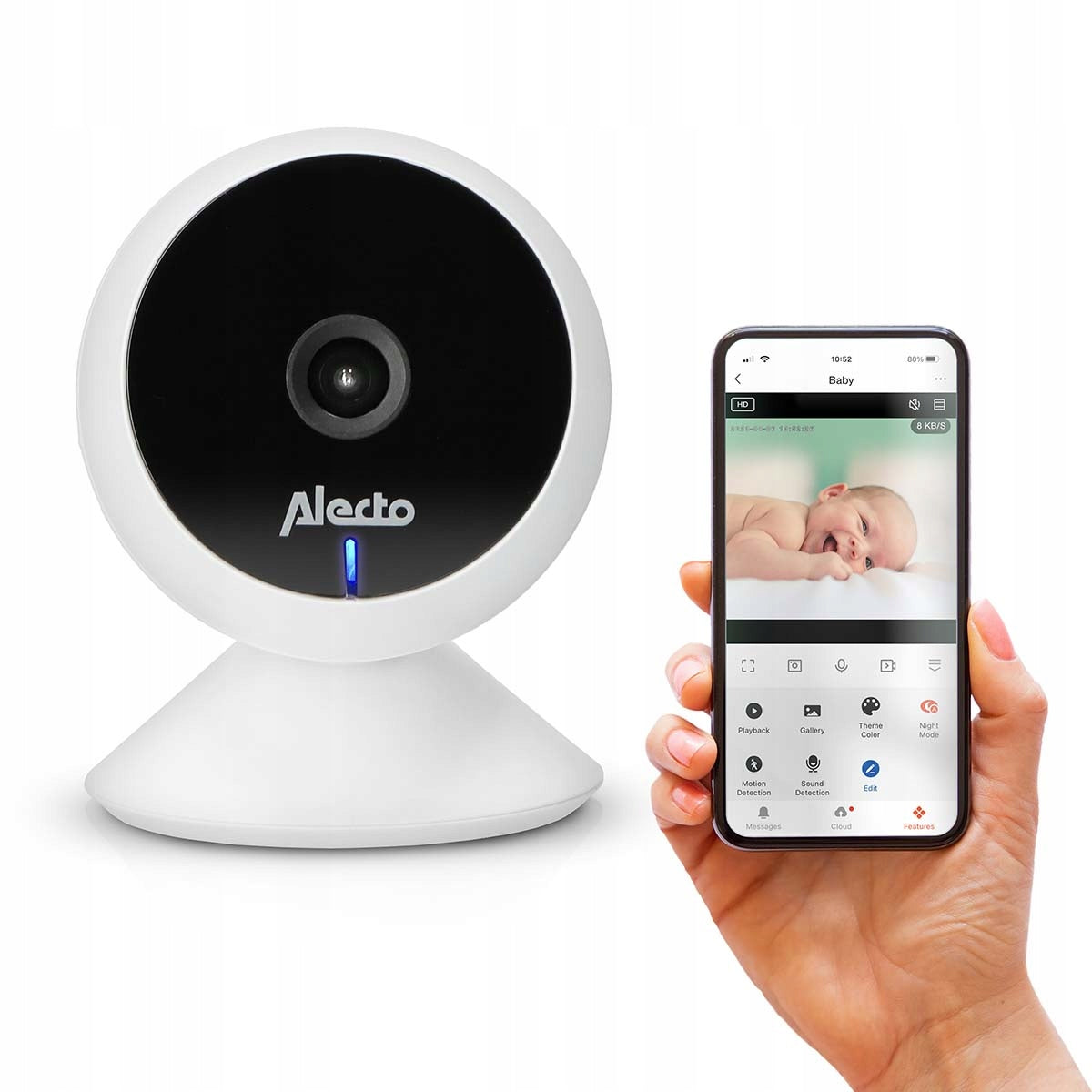 Baby Monitor Alecto Wi-Fi with Camera White