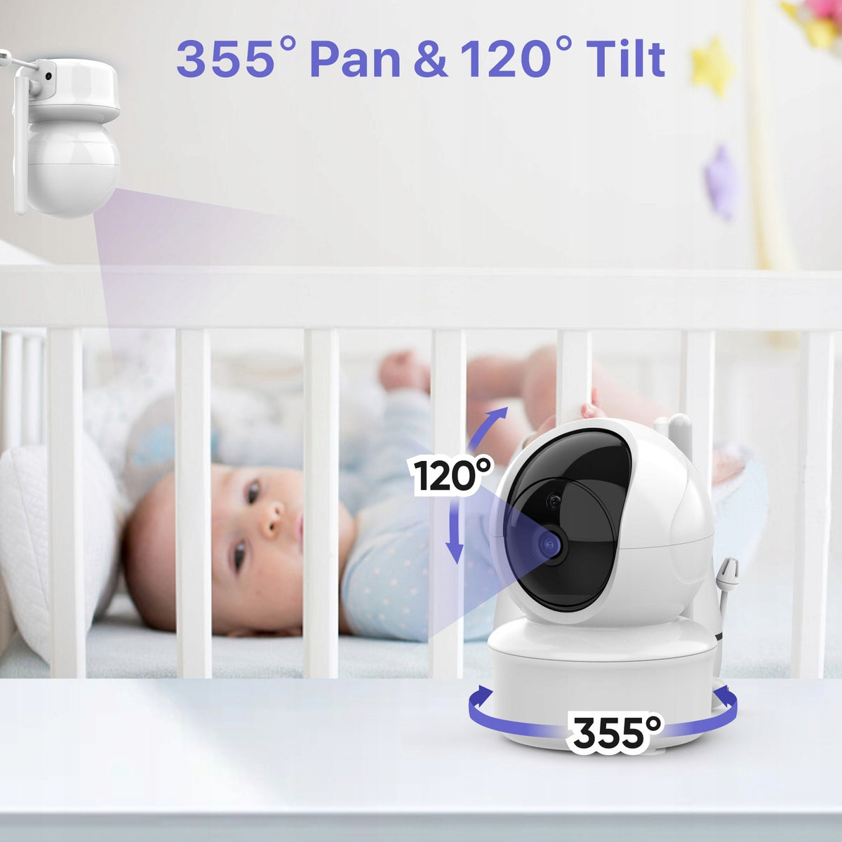 Baby Monitor Display 5" Two-Way Calls, Temp Sensor Packaging status original
