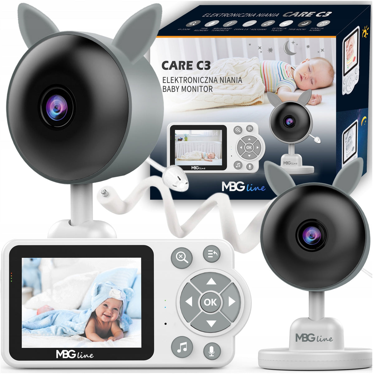 Baby Monitor Electronic Live Camera Night Mode VOX LCD ZOOM Wireless