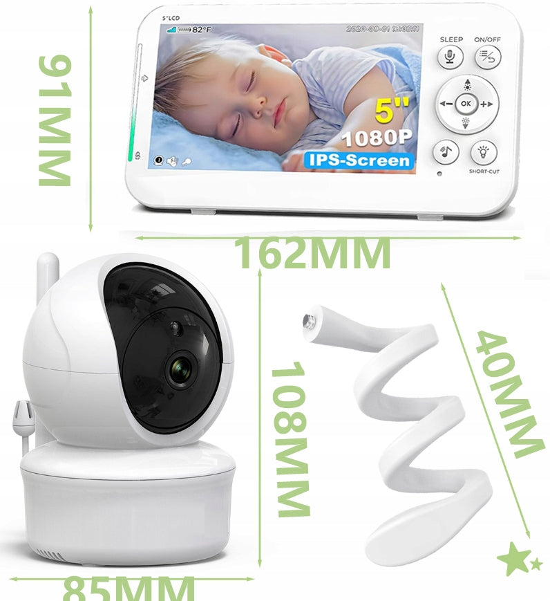 Baby Monitor with 5'' Two-Way Audio-Night Vision-VOX Mode Brand no brand