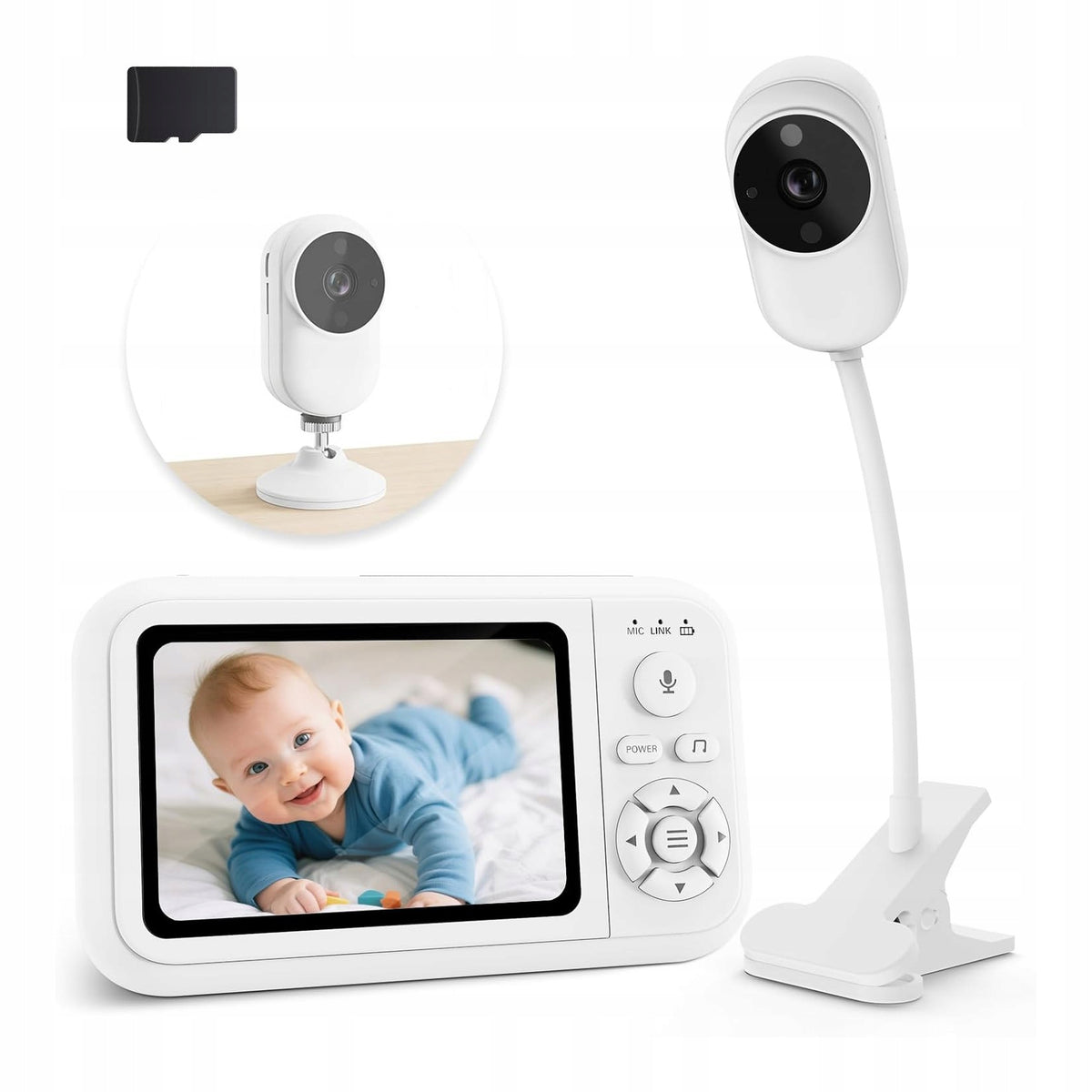 Baby Monitor with Camera Without WiFi LCD Monitor 1080p With Night Vision