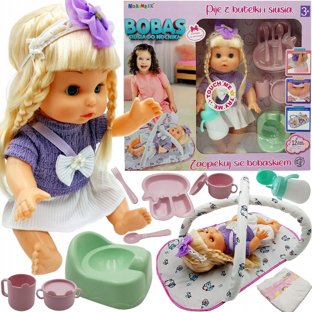 Baby PEEING DOLL for girl Says Crying POTTY MAT with carrier