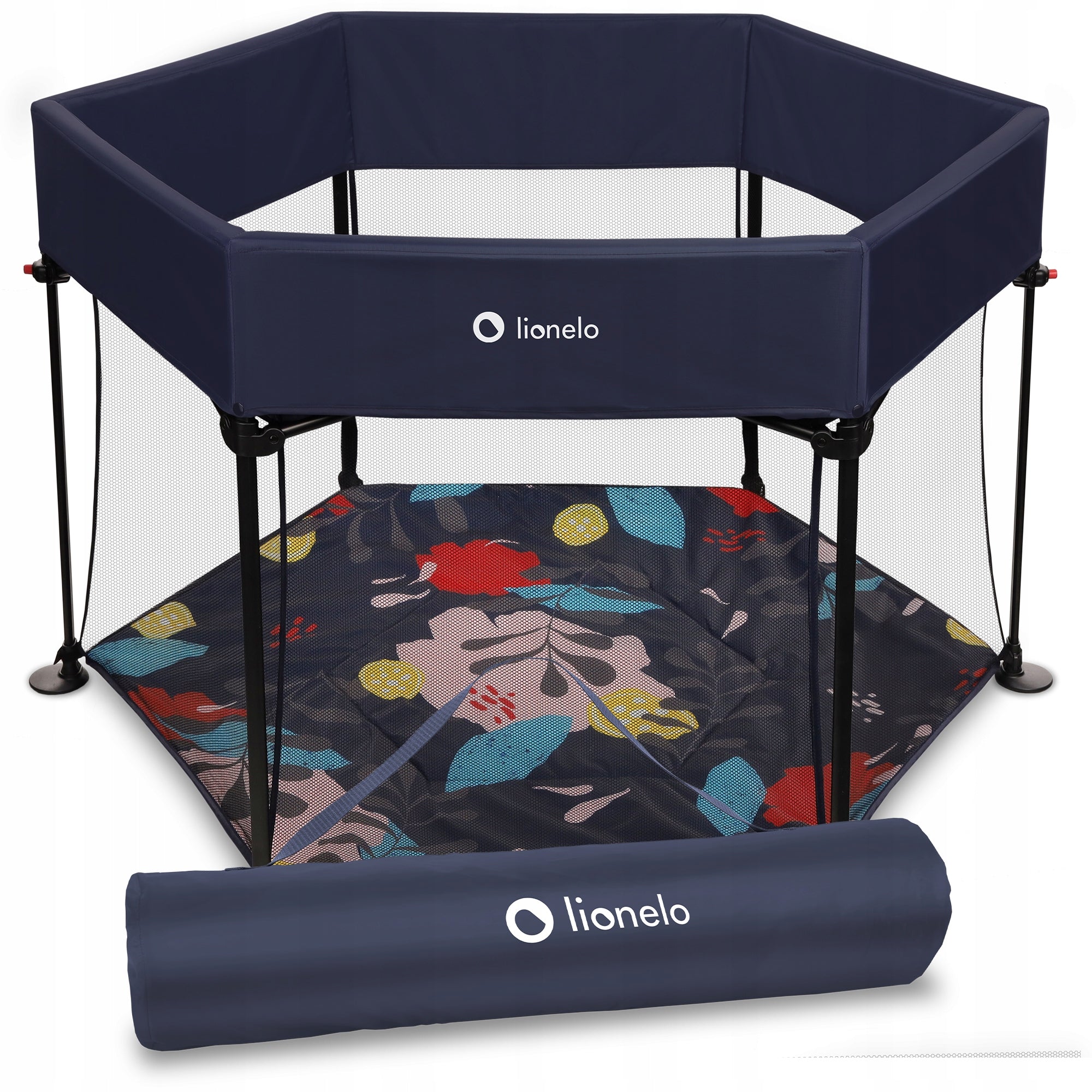 Baby Playpen Lionelo Roel Blue Navy LockGuard Folding Mattress Bag