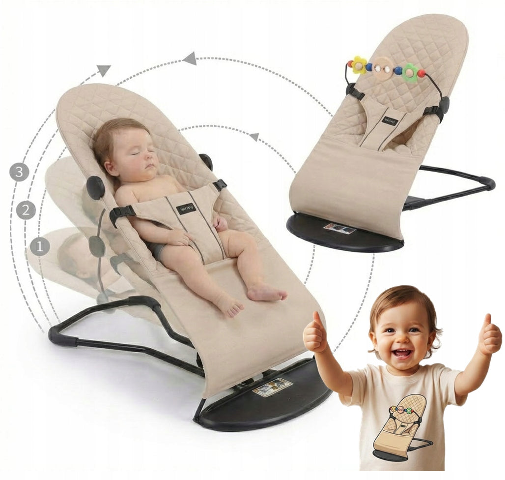 Baby Rocker Sun Lounger Infants Beige SAFETY CERTIFICATES