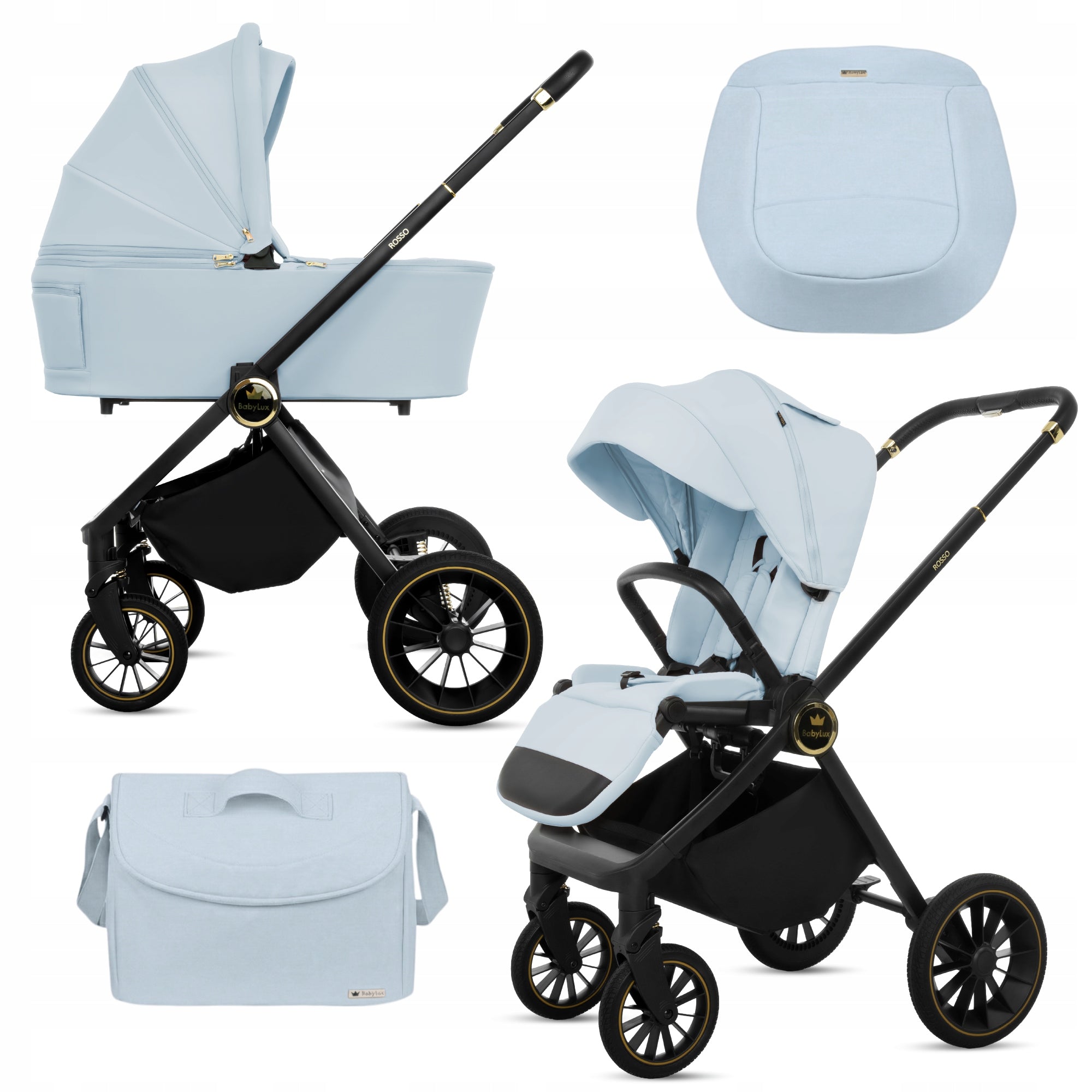 Baby Stroller 2in1 BabyLux ROSSO Multifunctional Set From Birth Lightweight