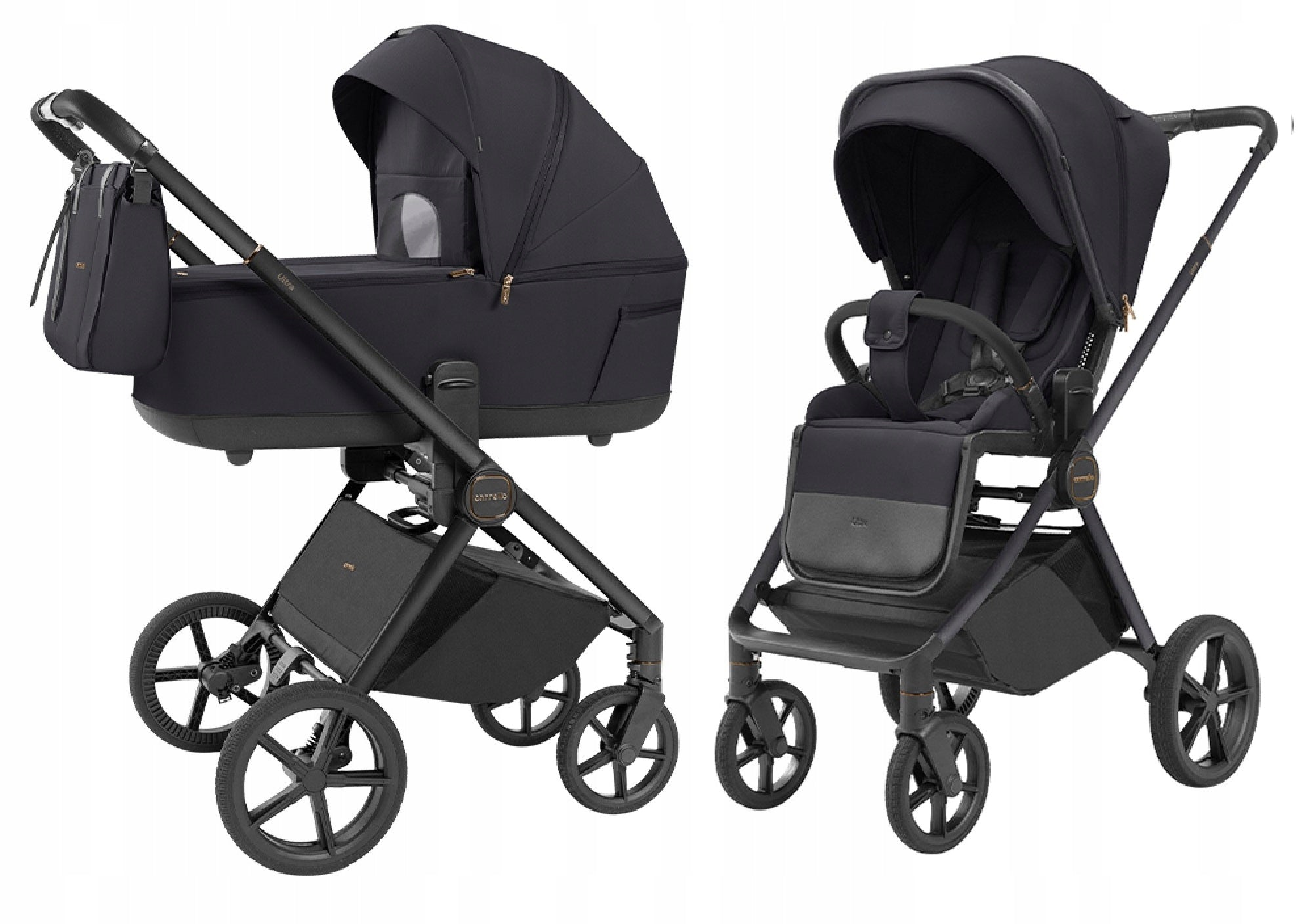 Baby Stroller 2in1 CARRELLO Ultra CRL-6527 Basalt Black + Adapters Model ULTRA 2025