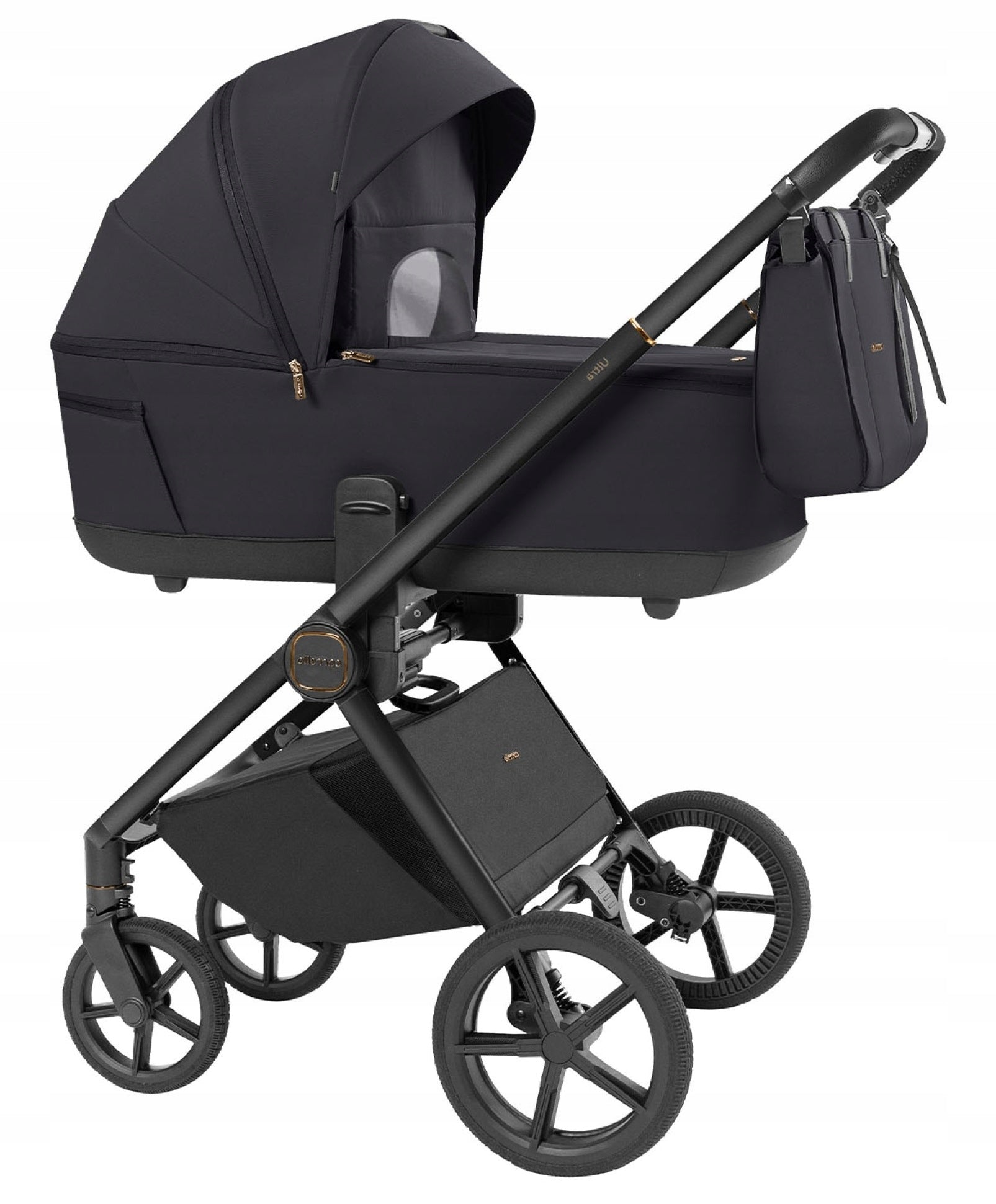 Baby Stroller 2in1 CARRELLO Ultra CRL-6527 Basalt Black + Adapters