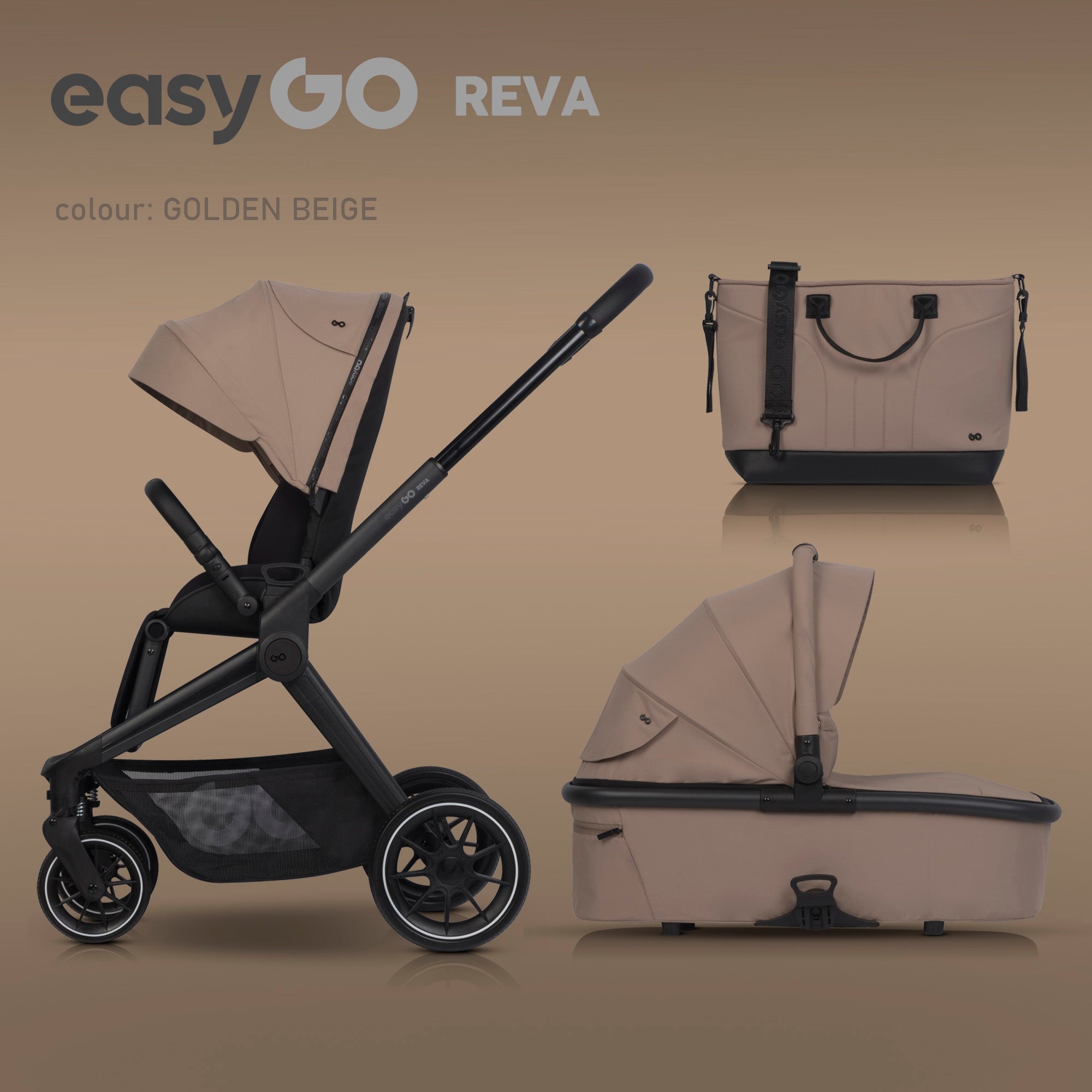 Baby Stroller 2in1 REVA EasyGo Set Warmer Foil Bag Front Rear Brand Easy Go