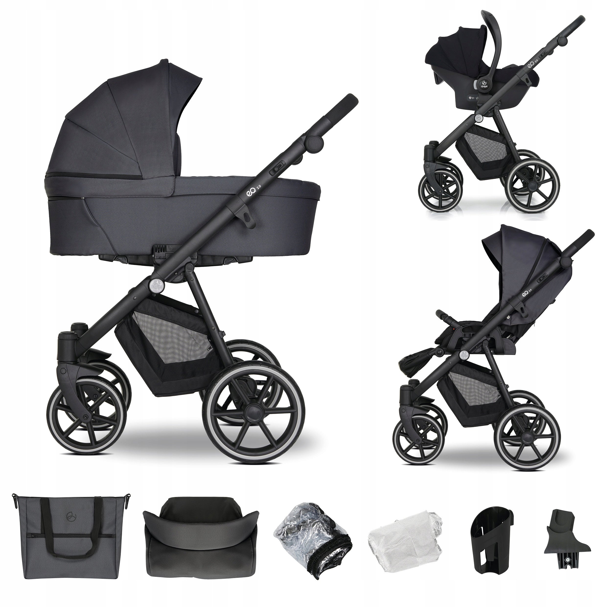 Baby Stroller 3in1 EMJOT EQ 2.0 - multifunctional
